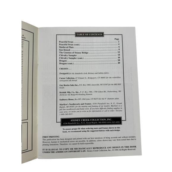 Vintage Mythical Moments Cross Stitch Pattern Book STONEY CREEK Dragons Castle - Picture 4 of 4